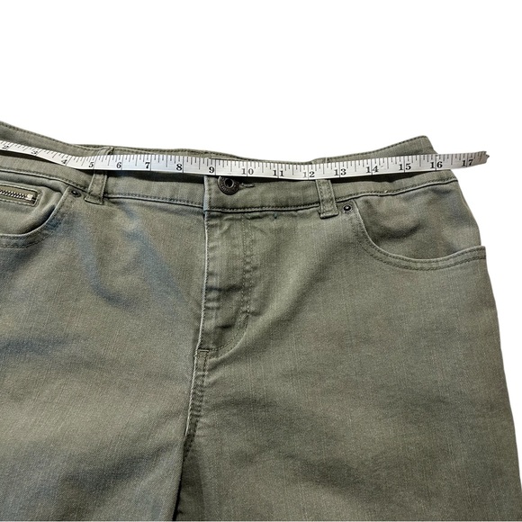 Chico’s Platinum denim jeans in an olive/grey color - Picture 7 of 10